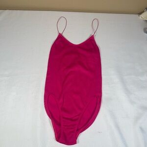 Festival Barbiecore Bodysuit Ribbed Fuchsia medium